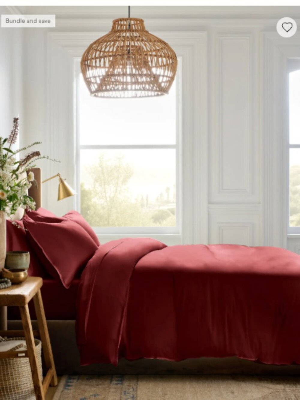 NWT Quince Bamboo Duvet Cover Set - King/Cal King - Burgundy?